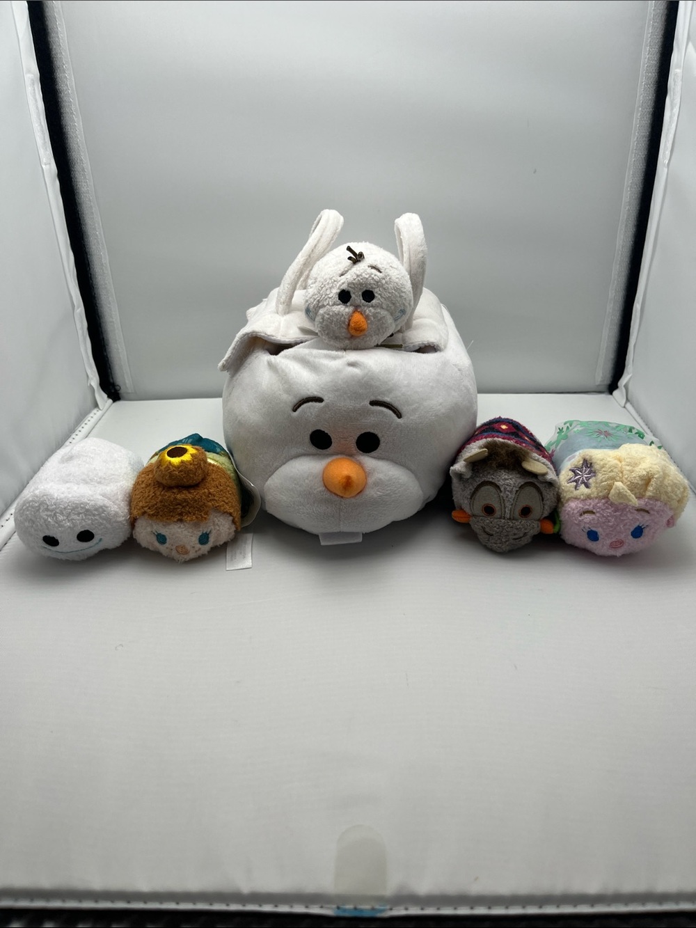 Disney Tsum Tsum Plush Frozen Fever Olaf Bag Set-Elsa Anna Snowgie Sven - extra